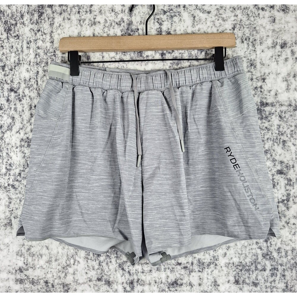 Lululemon Surge Shorts Mens L RYDE HOUSTON Lined Performance LM7AB4S EUC!